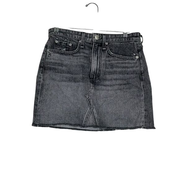 Rag & Bone Dresses & Skirts - Rag & Bone Women's Gray Denim Mini Skirt Size 27 Frayed Hem Casual